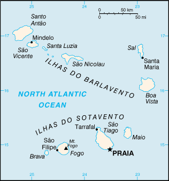 zemljevid Zelenortski otoki