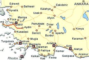 zemljevid Turčija - ostalo