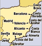 zemljevid potovanja - Španija