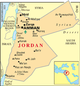 zemljevid potovanja - Jordanija