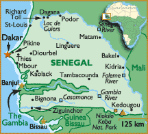 zemljevid Dakar (Senegal)