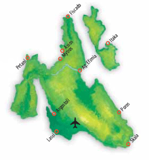 zemljevid Kefalonija (Ionski otoki)