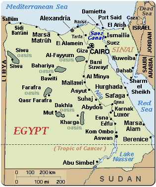 zemljevid Egipt