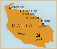 zemljevid Malta, Gozo & Comino