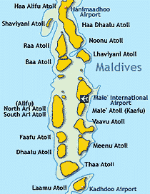 zemljevid križarjenja - Maldivi