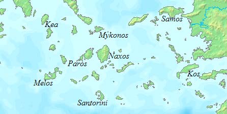 zemljevid Paros (Kikladi)