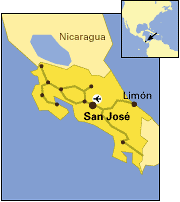 zemljevid Costa Rica - ostalo