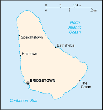 zemljevid Barbados