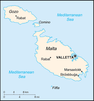 zemljevid Malta