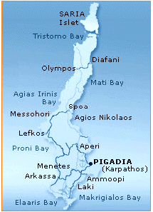 zemljevid otok Karpatos
