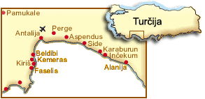 zemljevid Turčija notranjost