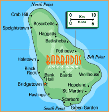 zemljevid Barbados