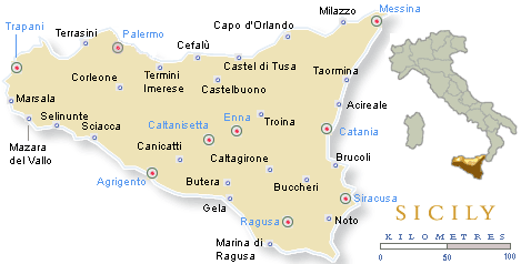 zemljevid Sicilija