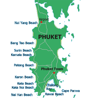 zemljevid Tajska