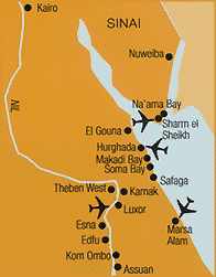 zemljevid Egipt