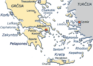 zemljevid otok Mikonos