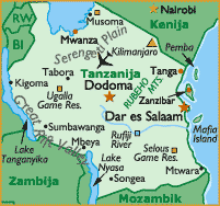 zemljevid Kilimanjaro (Tanzanija)