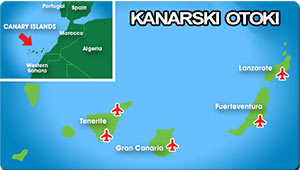 zemljevid Kanarski otoki