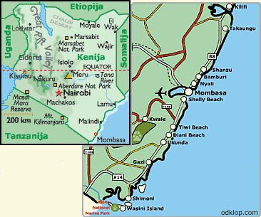 zemljevid Kenija - nacionalni parki