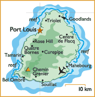 zemljevid Mauritius