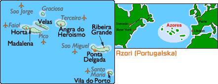 zemljevid Azori