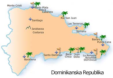 zemljevid Dominikanska Republika
