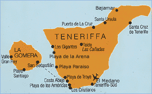 zemljevid Tenerife